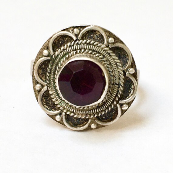 vintage boho 950 silver ring, size 8.75 - image 3