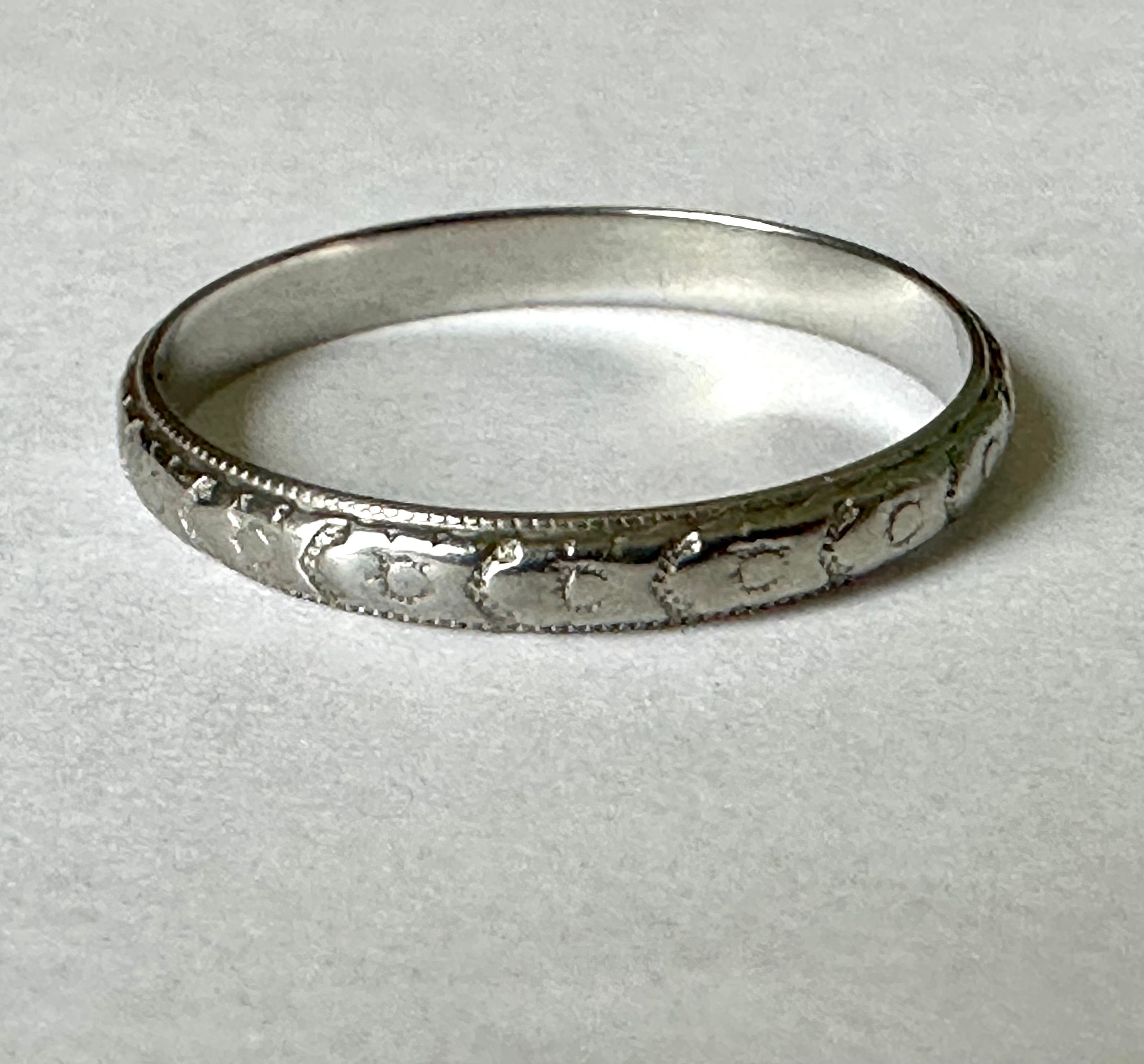 Vintage 18k White Gold Orange Blossom Band, Size 6.25 - Etsy Vintage 18k White Gold Orange Blossom Band, Size 6.25 - Etsy