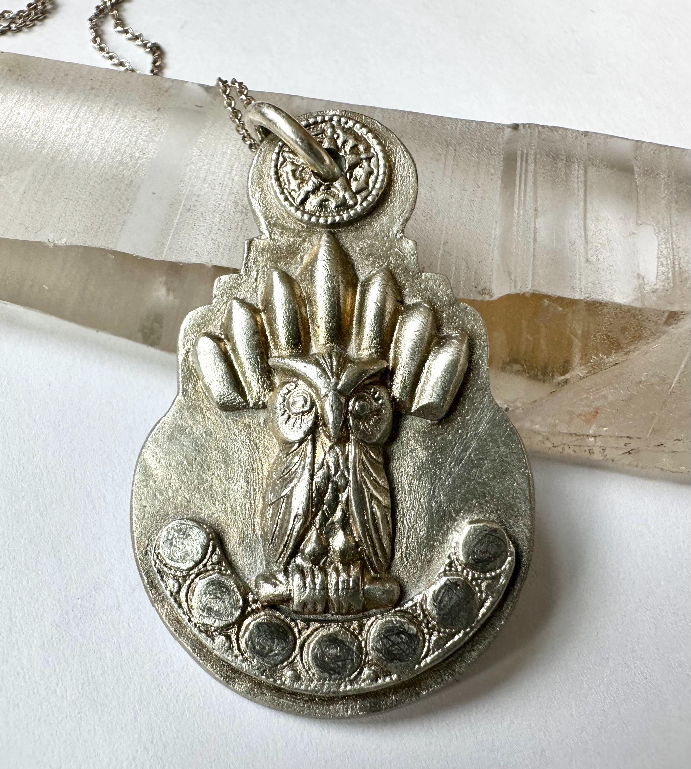 new sterling owl pendant necklace