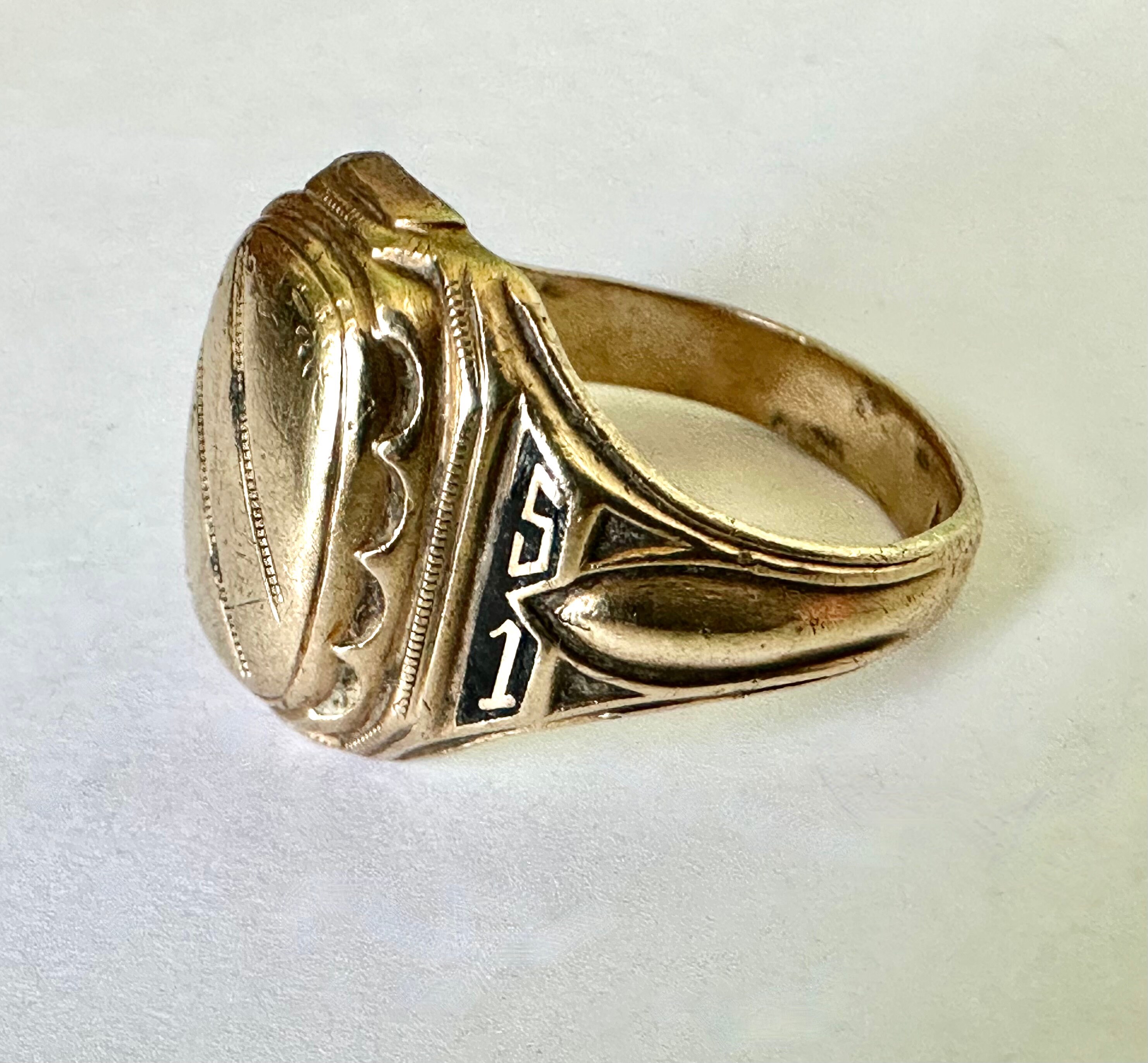Vintage High School 1951 Josten 10K Gold Ladies Class Ring