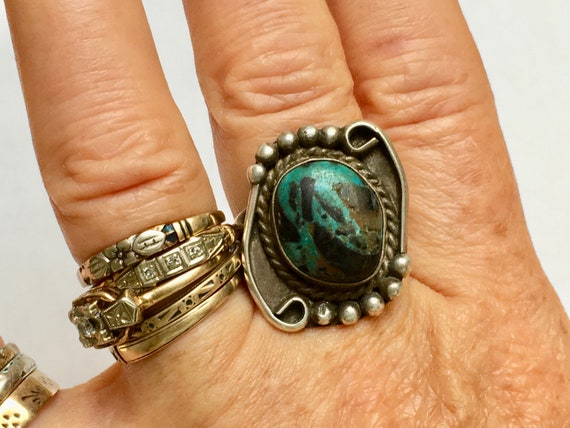 vintage sterling and awesome turquoise southweste… - image 8