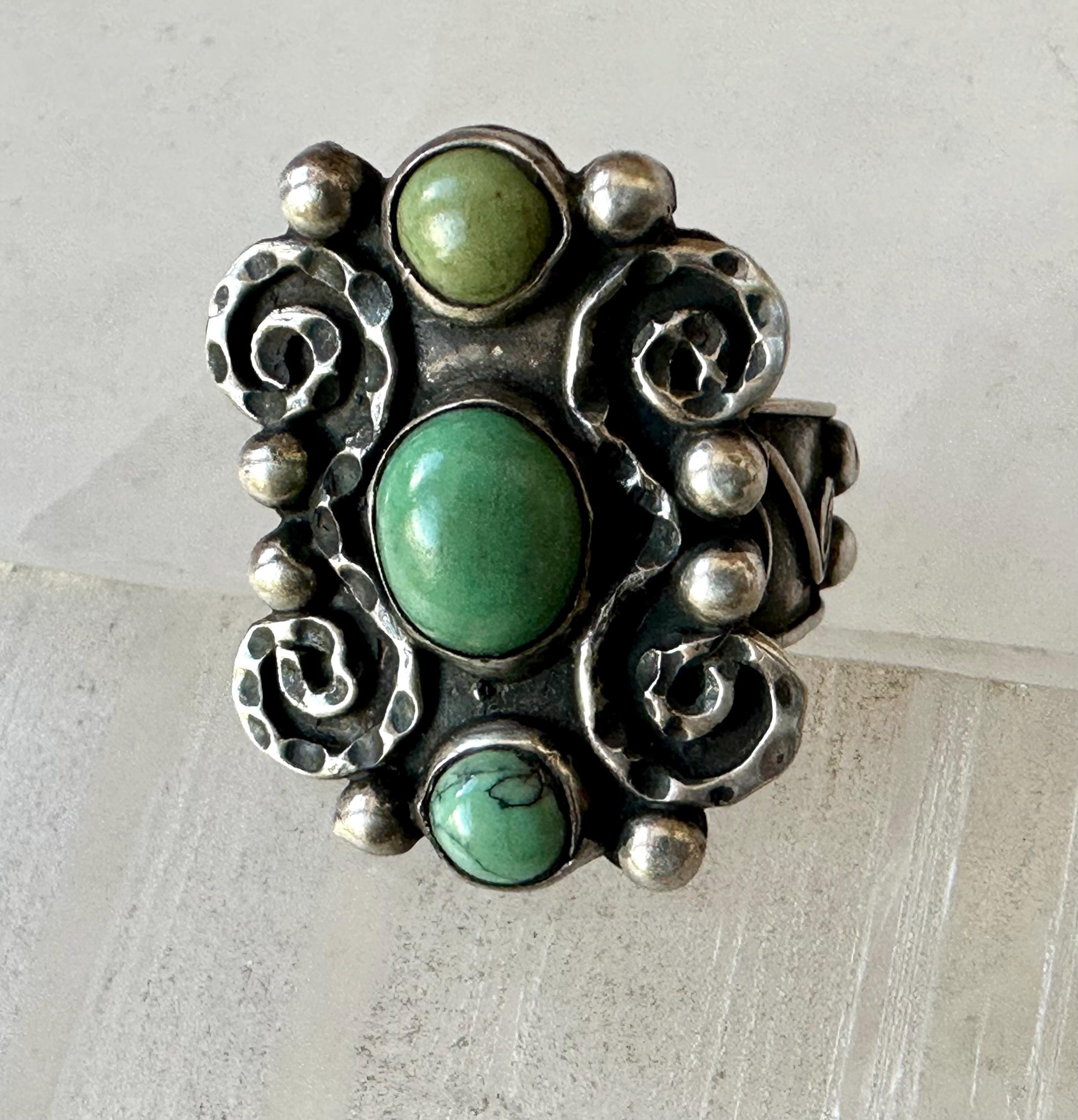 Vintage 925 Oval Mexican Ring - Etsy