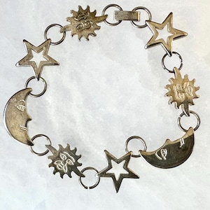 vintage sterling celestial bracelet