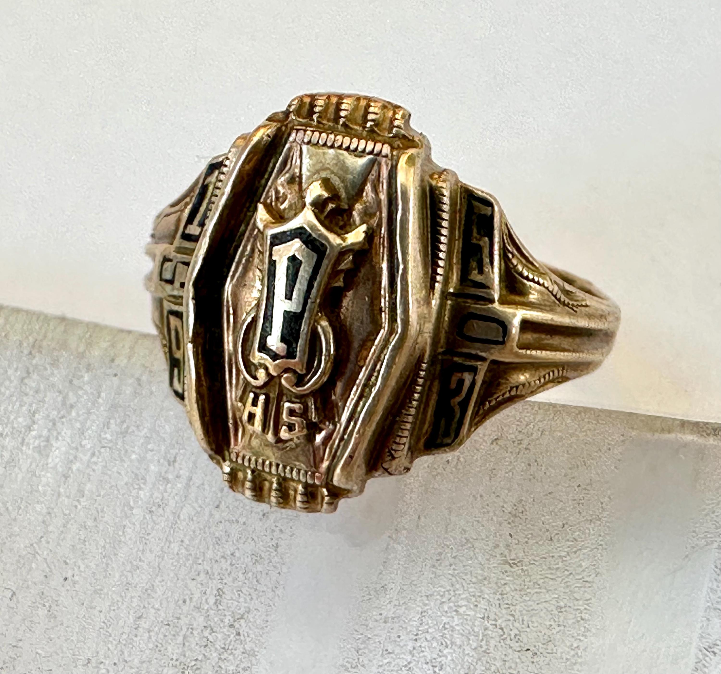 Vintage 1953 10k Gold Class Ring, Size 4 - Etsy
