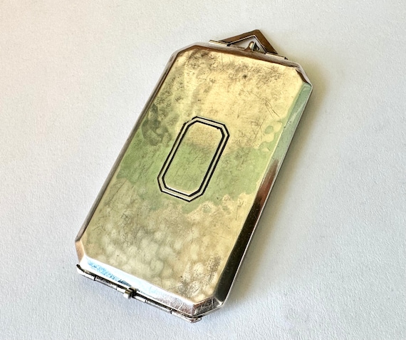 vintage sterling large rectangular photo locket - image 1