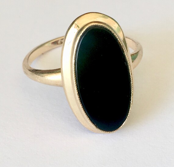 vintage black onyx rings circa 1950 and 1960s