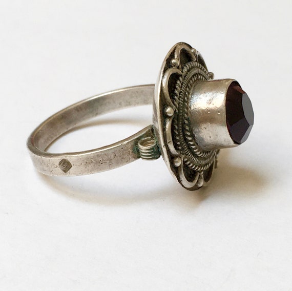 vintage boho 950 silver ring, size 8.75 - image 4