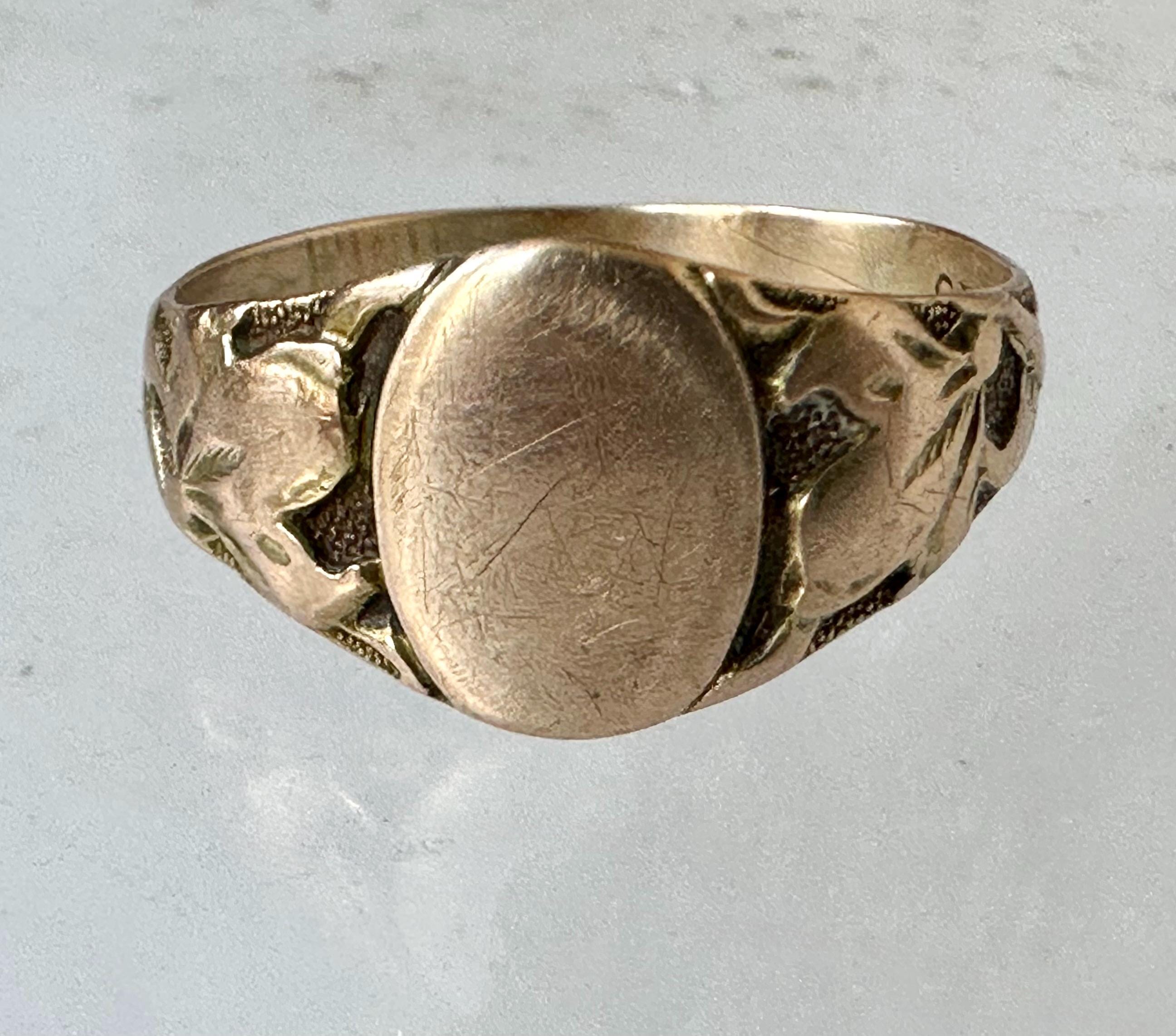 Antique 10k Rose Gold Ostby Barton Signet Ring, Size 5.5 - Etsy