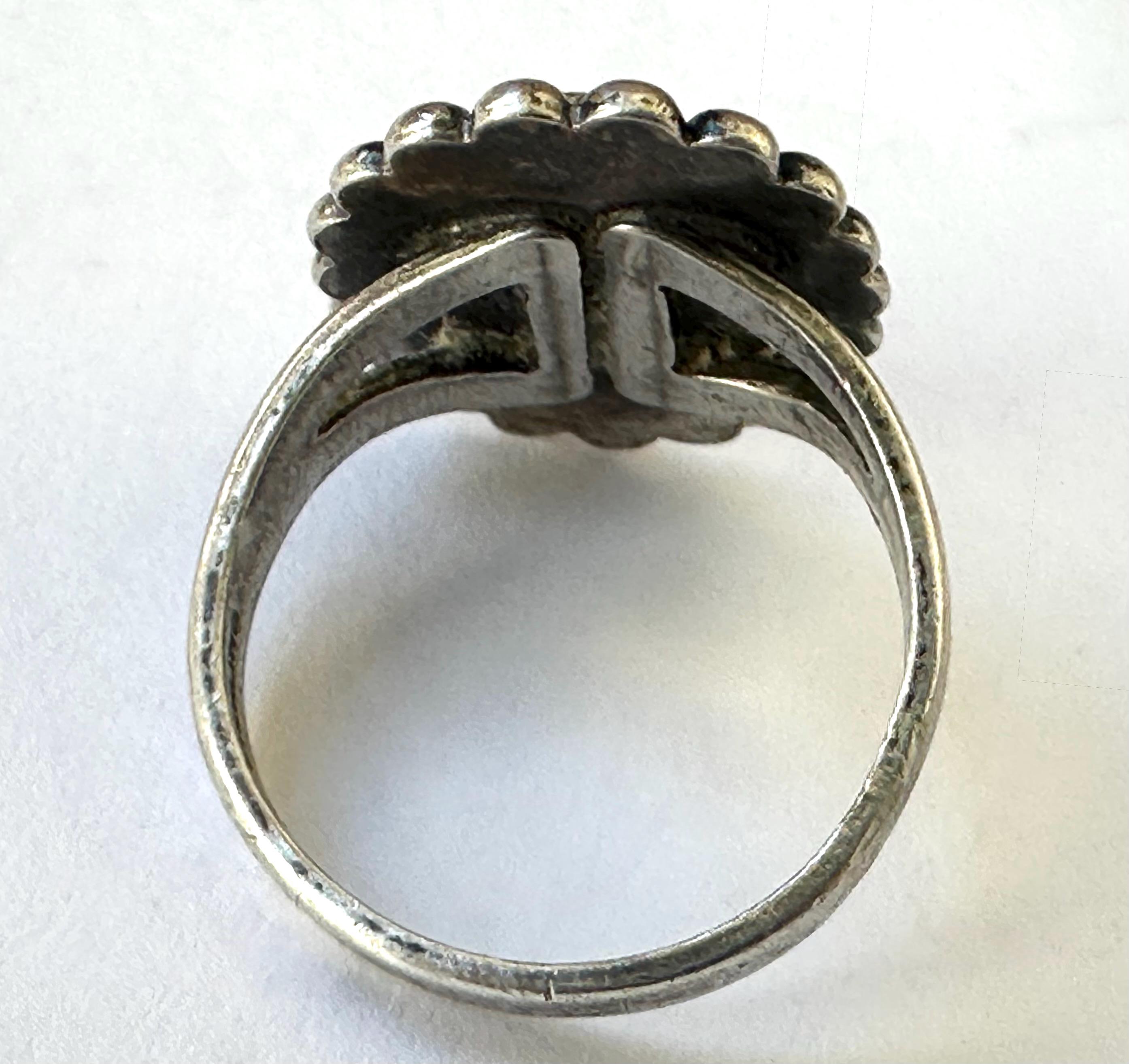 Vintage Bell Trading Post Turquoise Southwestern Ring, Size 6.25
