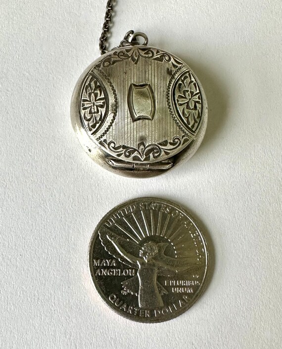 vintage sterling locket pendant - image 4