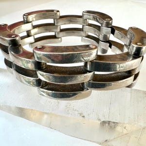 vintage Mexican sterling modernist link bracelet