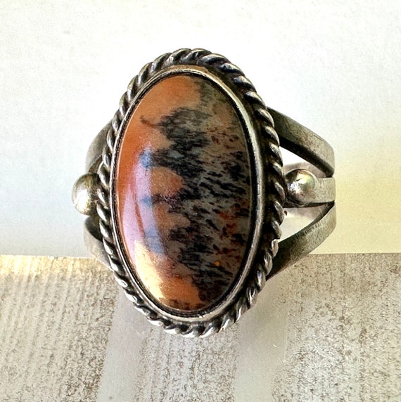 vintage sterling and petrified wood southwestern … - image 1