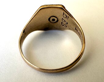 Vintage 10k Two Gold Class Ring From the 80's, Size 7.5 - Etsy