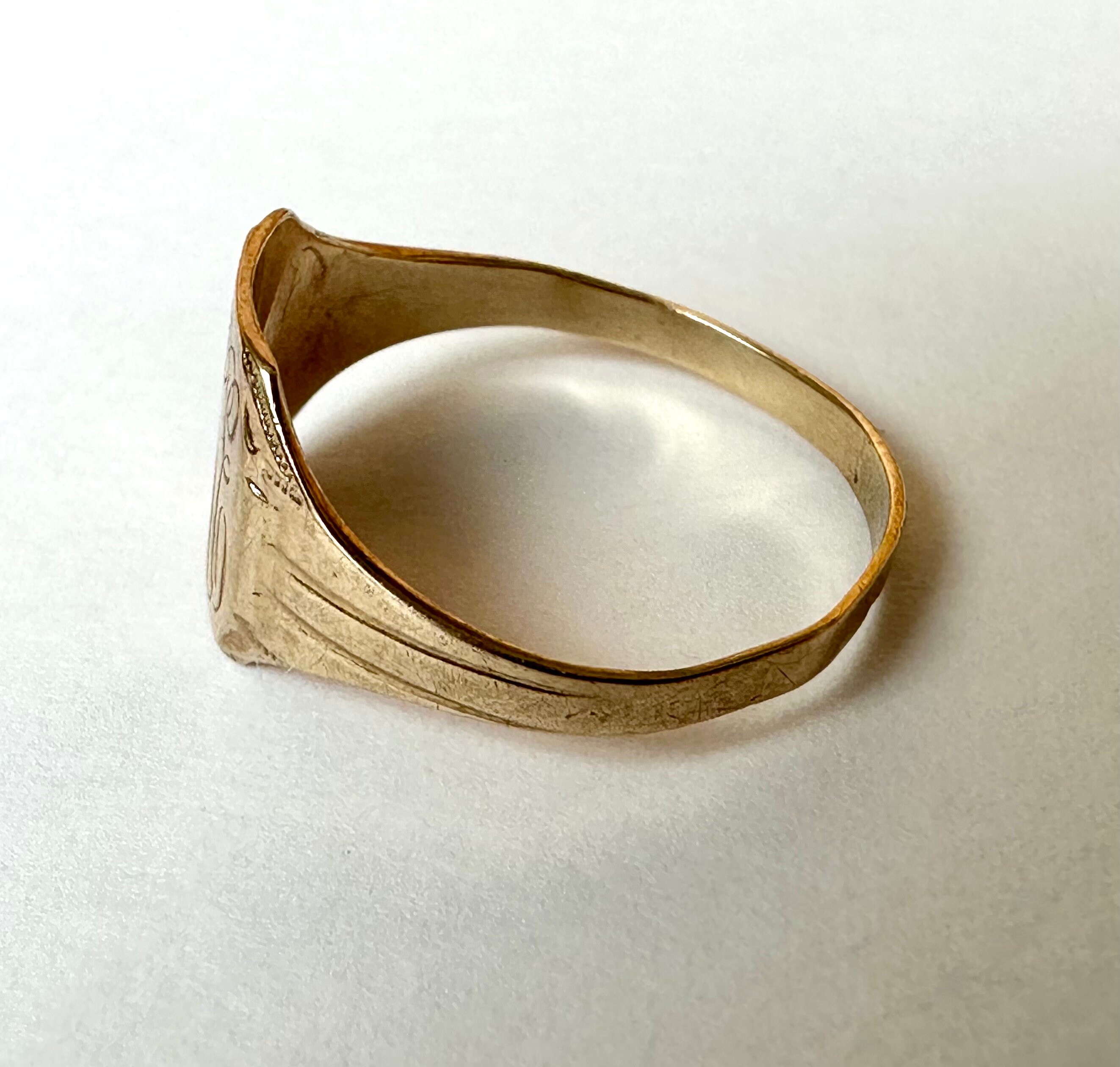 Antique Ostby Barton 10k Gold Signet Ring, Initials NKE Antique Ostby Barton 10k Gold Signet Ring, Initials NKE