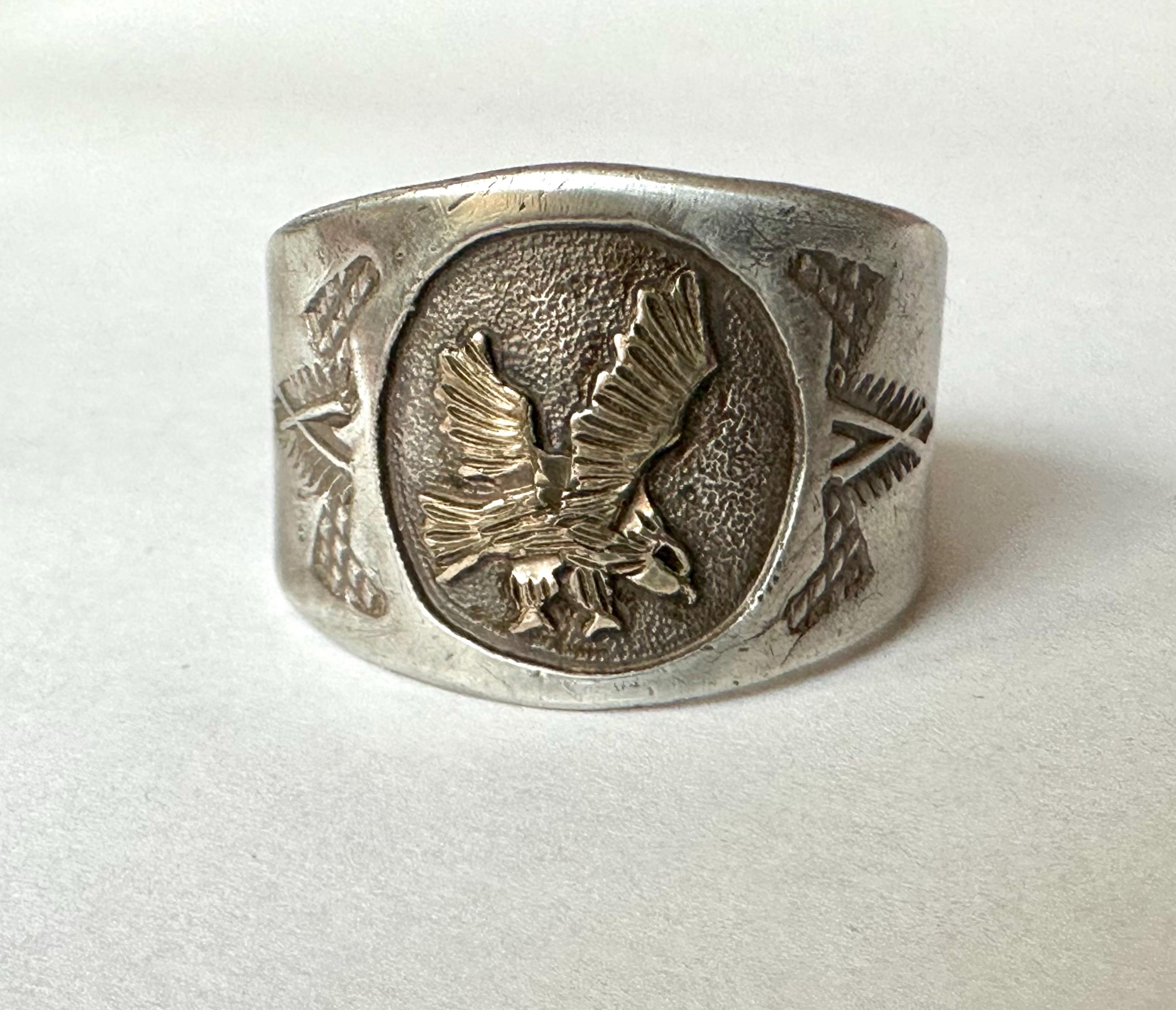 Vintage Mike Smith Sterling Stamped Eagle Ring, Size 9.5 - Etsy