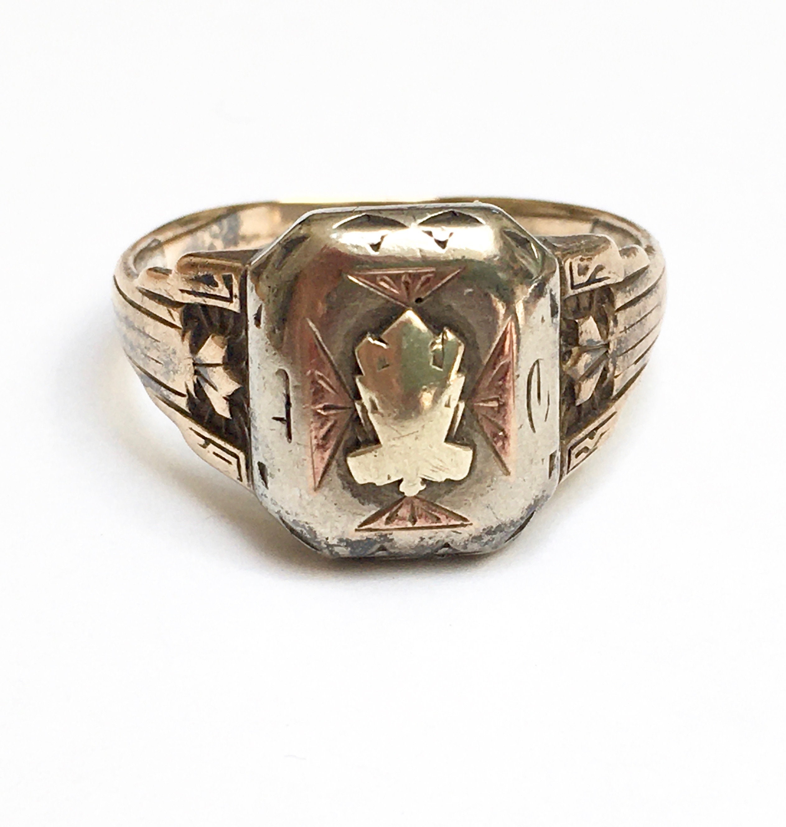 アクセサリー JOSTEN 10k Gold 1951 Class Ring Vintage High School 1951 Josten 10K Gold Ladies Class Ring