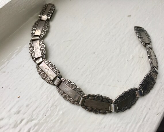 vintage sweetheart bracelet, sterling