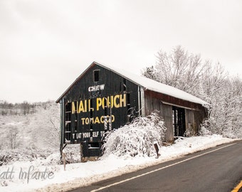 Mail Pouch Barn, Ohio, Rural Winter, Rustic Barn, Christmas