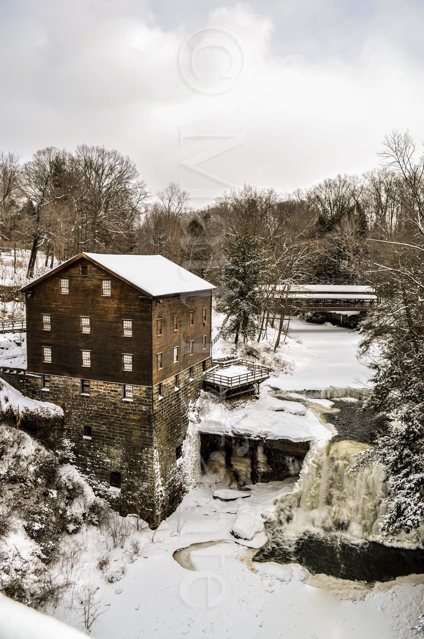 Lanterman's Mill, Winter Afternoon, Youngstown, Ohio, Mill Creek