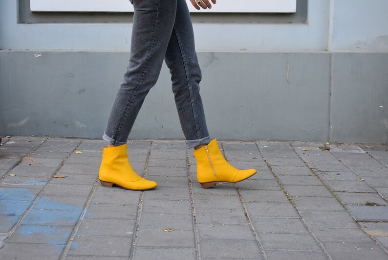 Yellow Ankle Boots | Etsy