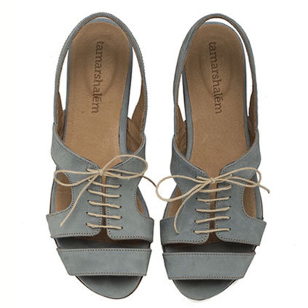 Shirley Denim color, Sandals, Light blue, Leather Sandals