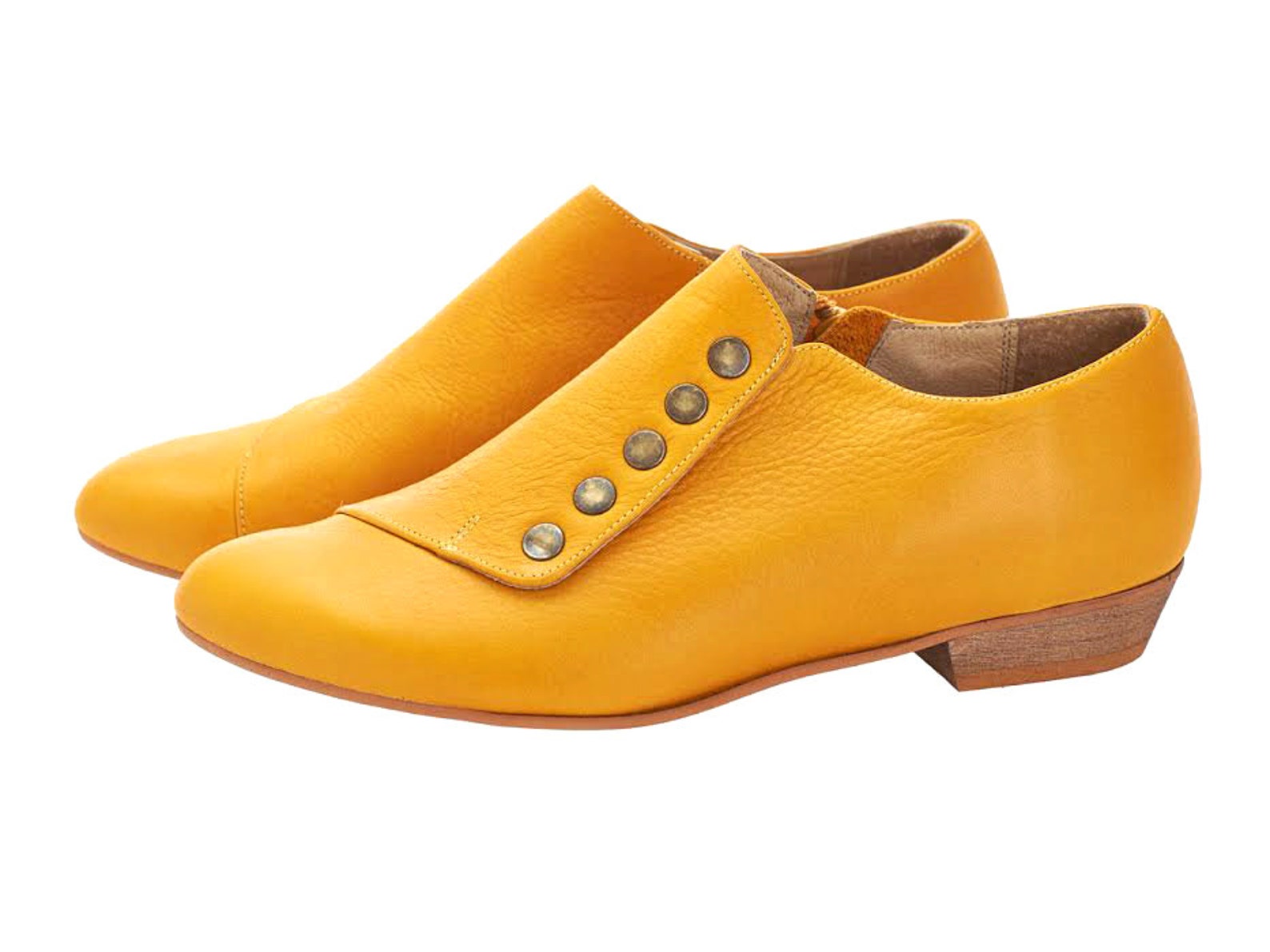 Yellow Leather Shoes Grace Etsy