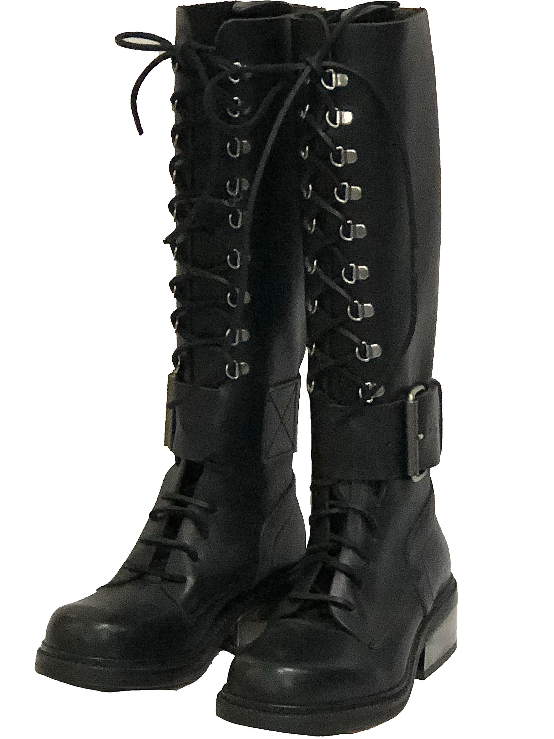 Vintage DIRK BIKKEMBERGS Boots Combat Shoes Logo Black Leather