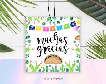 Taco Favor Tags, Fiesta Baby Shower Tags, Fiesta Party Favor Tags, Thank You Tags, Fiesta Party Decor, Muchas Gracias Gift Tag, DOWNLOAD