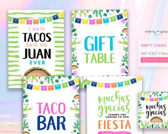 Fiesta Baby Shower Signs, Fiesta Favor Tags, Cactus Baby Decor, Gift Table Sign, Taco Bar Sign, Taco Baby Shower, Cactus Shower, DOWNLOAD