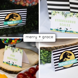 Jurassic Birthday Food Cards, Boys Birthday Decor, Dinosaur Printables, Dinosaur Food Cards, Jurassic Party Food Tent, DOWNLOAD, 71 image 1