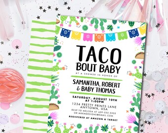 Fiesta Baby Shower, Fiesta Invitation, Cactus Baby Shower, Taco Baby Shower, Couples Baby Shower, Taco Bout Baby Shower, Cactus Invitation