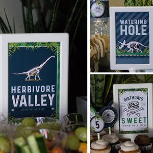 Dinosaur Party Signs, Herbivore Sign, Dinosaur Dig Birthday, Birthday Signs, Dinosaur Favor Tag, Paleontologist Party, T-REX Decor, DOWNLOAD