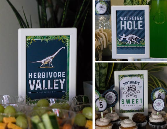 Dinosaur Party Signs, Herbivore Sign, Dinosaur Dig Birthday, Birthday Signs, Dinosaur Favor Tag, Paleontologist Party, T-REX Decor, DOWNLOAD Il_570xn