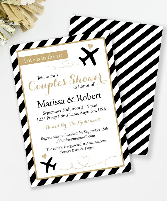 Destination Wedding Shower, Travel Bridal Shower, Love Is In The Air, Couples Shower, Airplane Bridal Invite, Pilot Bridal Shower, #31 Il_570xn