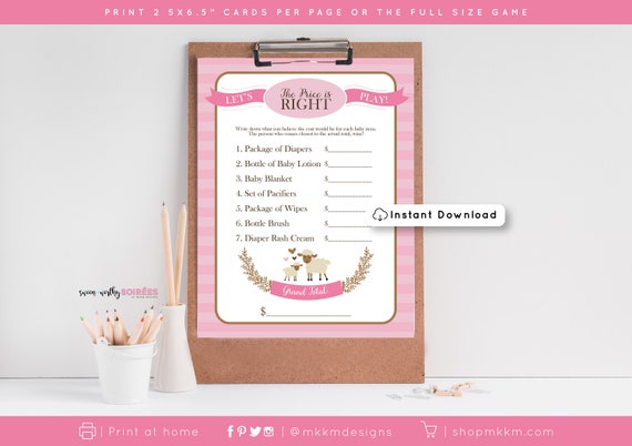 The Price Is Right Game, Lamb Baby Shower Game, Girl Baby Shower, Woodland Baby Shower Game, Storybook Shower, Guess The Price Game,DOWNLOAD Il_570xn