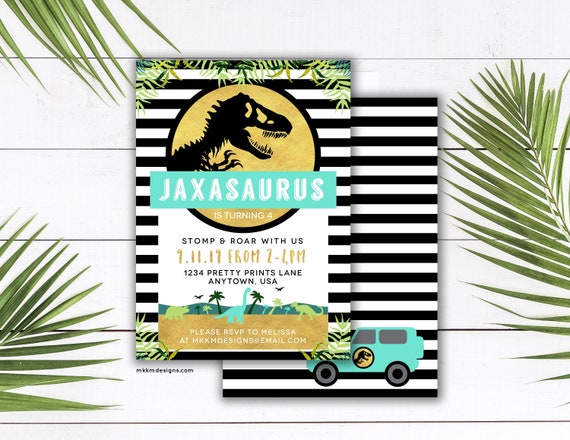 Jurassic Birthday Invitation, Dinosaur Party, Boy's TREX Invite, Jurassic Park Inspired, Dinosaur Invitation, Dinosaur Printable, #71 Il_570xn