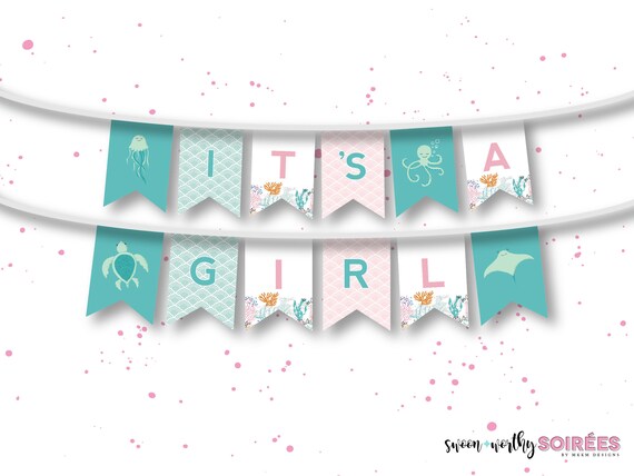 It S A Girl Banner Baby Shower Banner Beach Baby Shower Beach
