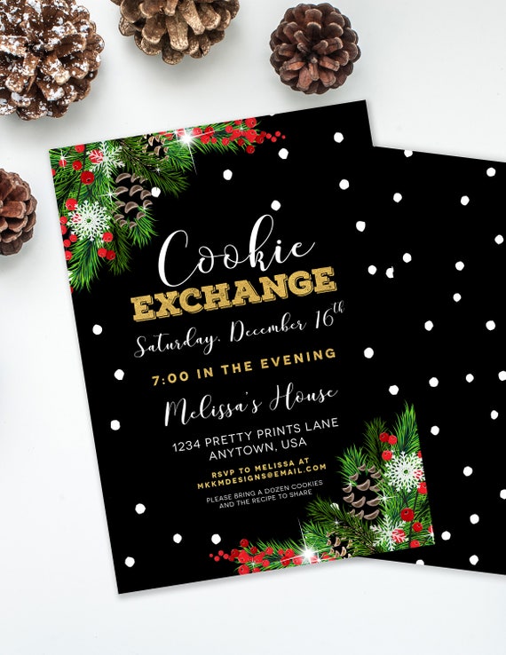 cookie exchange invite christmas party invitation holiday party work christmas party invitations
