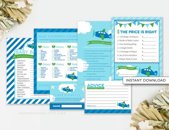 Airplane Shower Games Diaper Raffle Tickets Aviation Shower Airplane Shower Games Diaper Raffle Tickets Aviation Shower