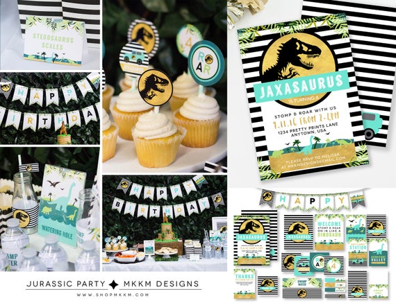 Jurassic Birthday Party Kit, Dinosaur Party Kit, Dinosaur Invitation, T-Rex Party Decor, Boys Birthday, Dinosaur Party Signs, #71 Il_570xn