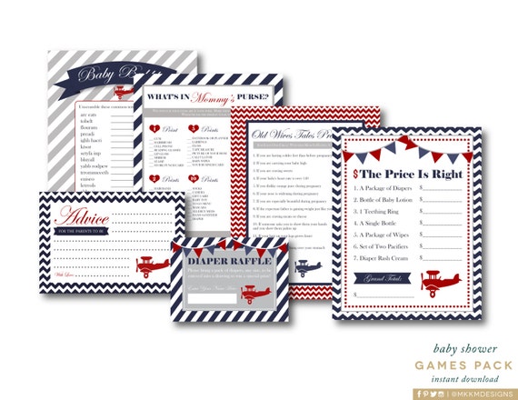 Airplane Shower Games, Travel Baby Shower, Advice For Parents, Diaper Raffle, Aviation Shower, Airplane Baby Shower, INSTANT DOWNLOAD, #A1 Il_570xn