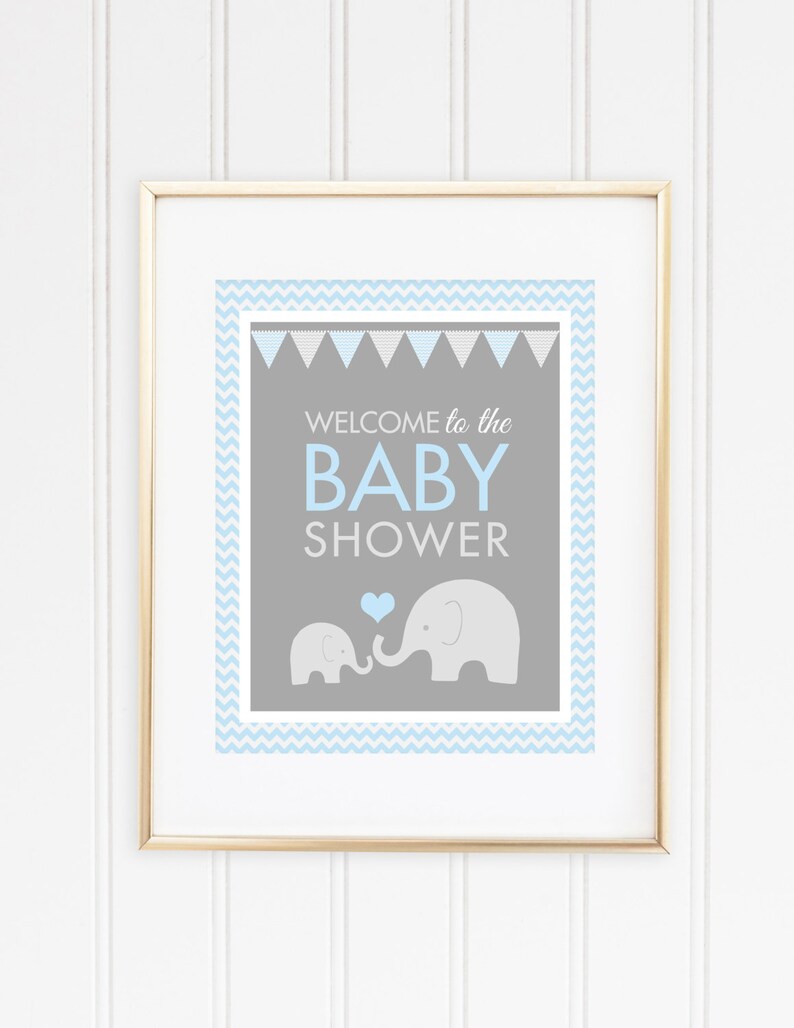 Elephant Welcome Sign Baby Shower Welcome Sign Boy Baby Etsy