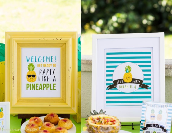 Pineapple Welcome Sign, Pineapple Party Decor, Summer Birthday, Pool Party Decor, Luau Decor, Party Like A Pineapple, Birthday Age Sign Il_570xn