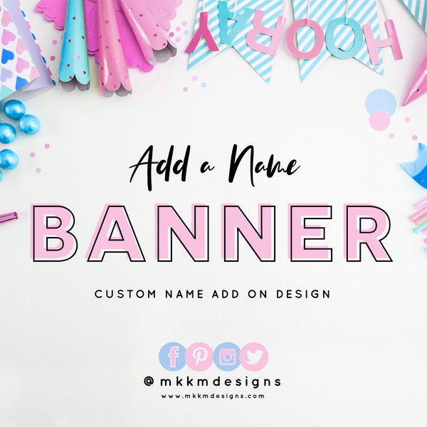 Custom Name Banner Upgrade, Digital File Only