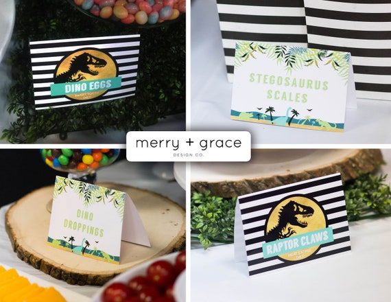 Jurassic Birthday Food Cards, Boys Birthday Decor, Dinosaur Printables, Dinosaur Food Cards, Jurassic Party Food Tent, DOWNLOAD, 71 Il_570xn