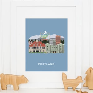 Portland City Druck, Portland Wandkunst, Portland Skyline Druck, Portland Home Decor, Oregon Wandkunst, Geschenk für ihn, INSTANT DOWNLOAD
