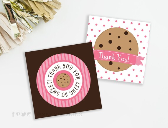 Cookie Favor Tags, Milk and Cookies Birthday, Pink Girls Birthday, Treat Tags, Cookie Baby Shower, Cookie Birthday, INSTANT DOWNLOAD, #54 Il_570xn