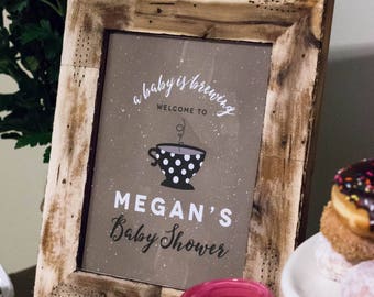 Coffee Welcome Sign, Baby Shower Decor, Coffee Baby Shower, A Baby Is Brewing, Baby Shower Sign, Rustic Baby Shower, Custom Welcome Sign