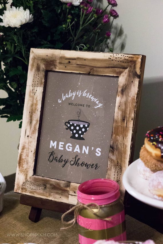 Coffee Welcome Sign, Baby Shower Decor, Coffee Baby Shower, A Baby Is Brewing, Baby Shower Sign, Rustic Baby Shower, Custom Welcome Sign Il_570xn