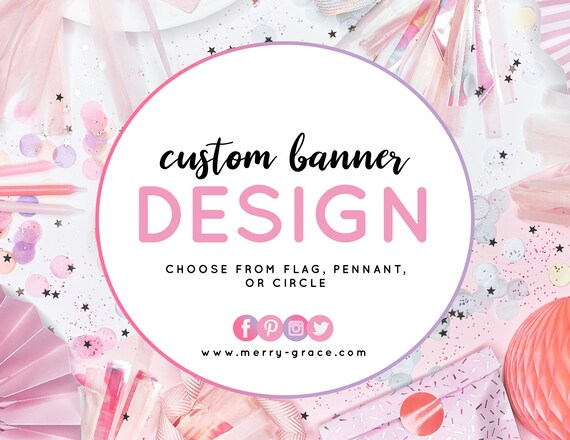 Custom Banner Upgrade, Made To Match or Add Customization To Your Party Banner, Digital File Only Il_570xn